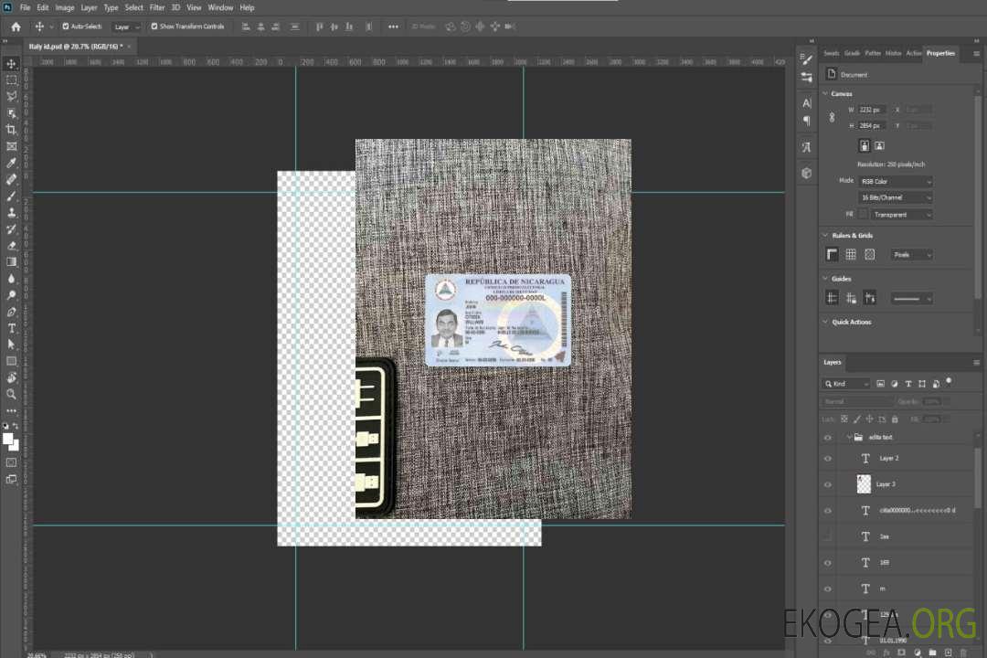 Photolook d'identité du Nicaragua AVANT template Photolook d'identité du Nicaragua AVANT template